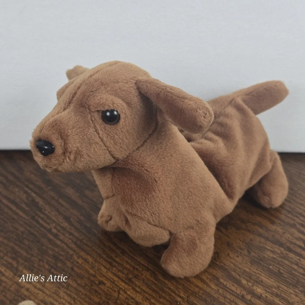 Ty Beanie Babies Luke the Dog Spaniel Daschund Brown Black Stuffed Animal 90s
